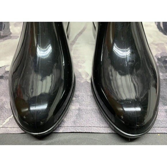 INC Womens Raelynn Rain Boots 9 Black Vinyl Ankle Wet Weather Pull On 6865 - Picture 6 of 13